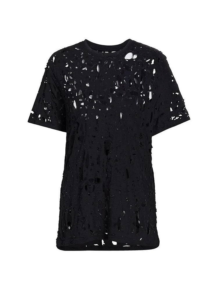 Shredded Cotton T-Shirt