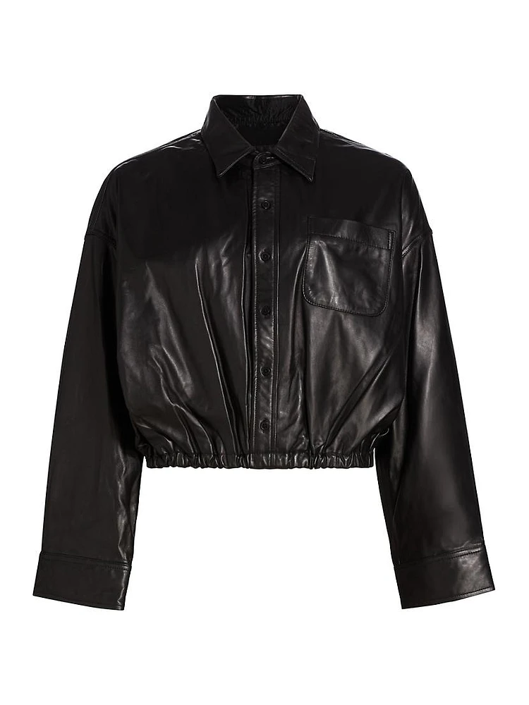 Leather Crossover Bubble Shirt