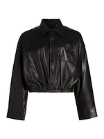 Leather Crossover Bubble Shirt