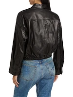 Leather Crossover Bubble Shirt