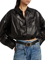 Leather Crossover Bubble Shirt