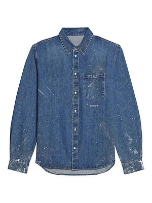 Painted Denim Shirt Jacket