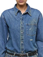 Painted Denim Shirt Jacket