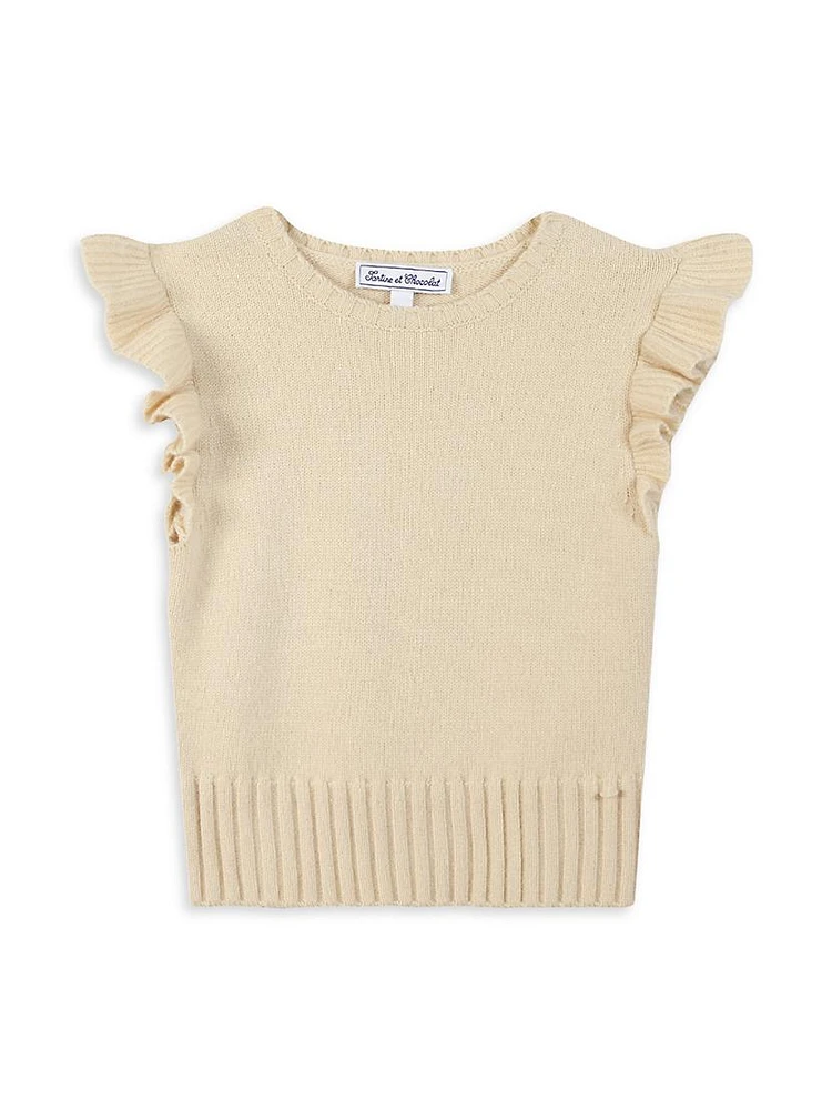 Little Girl's Wool-Blend Ruffle-Trim Sweater Vest