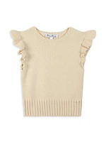 Little Girl's Wool-Blend Ruffle-Trim Sweater Vest