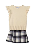 Little Girl's Wool-Blend Ruffle-Trim Sweater Vest