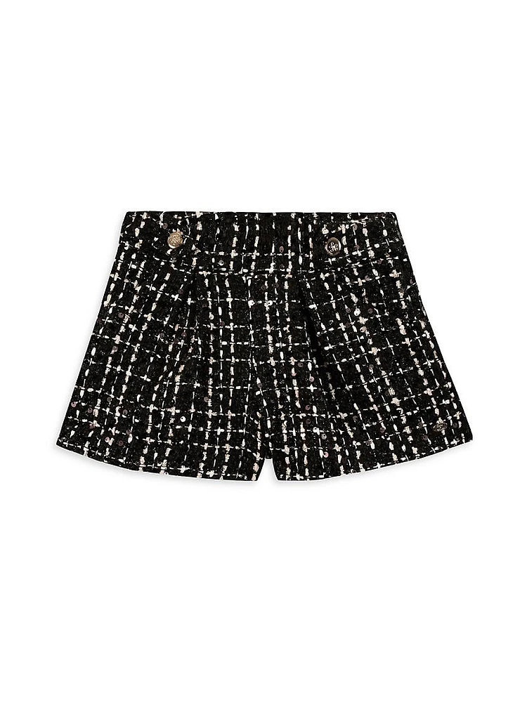 Little Girl's & Embellished Boucle Shorts