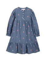 Little Girl's & Floral Chambray Dress