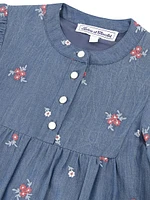 Little Girl's & Floral Chambray Dress