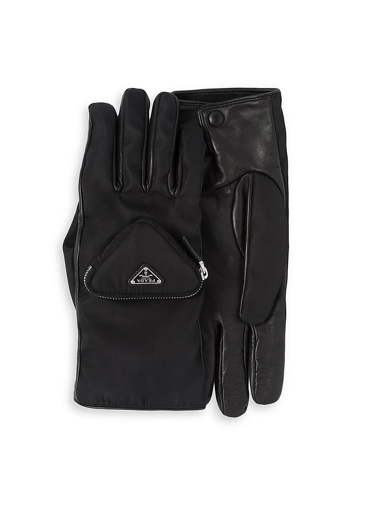 Re-Nylon and Nappa Leather Gloves