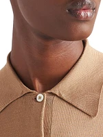 Sleeveless Silk Polo Shirt