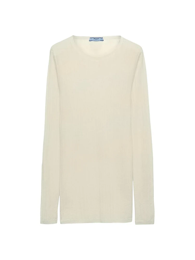 Cashmere and Silk Crew-Neck Sweater