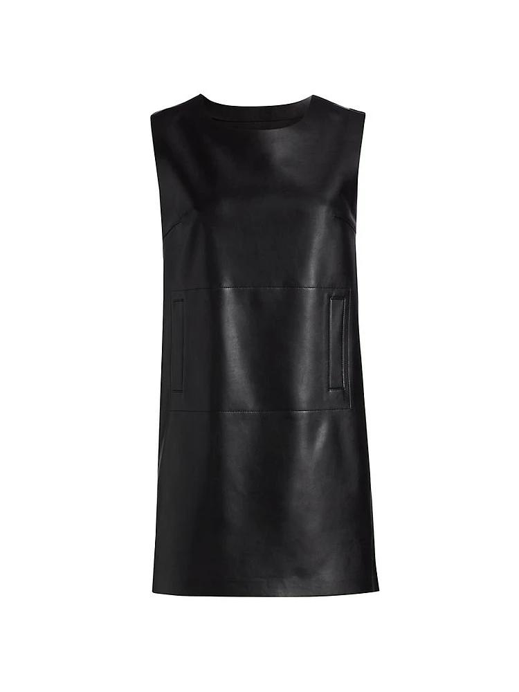Faux Leather Sleeveless Minidress