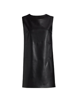 Faux Leather Sleeveless Minidress