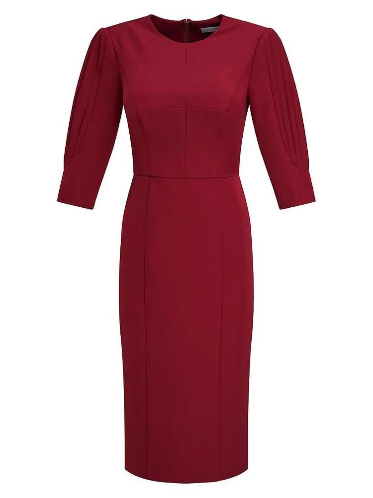 Gretchen Crepe Jewel-Neck Midi-Dress