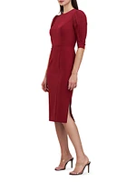 Gretchen Crepe Jewel-Neck Midi-Dress