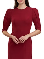 Gretchen Crepe Jewel-Neck Midi-Dress