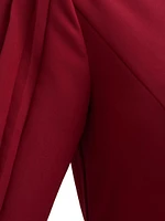 Gretchen Crepe Jewel-Neck Midi-Dress