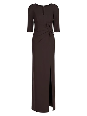 Priscilla Crepe Bow Column Gown