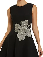 Embellished Crepe Minidress