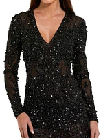 Sheer Sequined Minidress