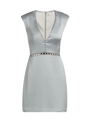 Teigan Satin Embellished Minidress