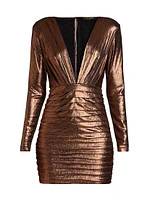 Willow Metallic Plunge Minidress