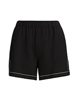 Embroidered Pull-On Shorts