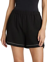 Embroidered Pull-On Shorts