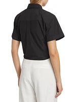 Tie-Front Crop Shirt