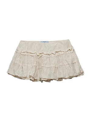 Antiqued Silk Miniskirt