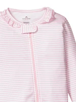 Baby's Striped Ruffle-Trim Footie