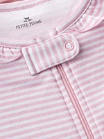 Baby's Striped Ruffle-Trim Footie