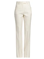 Wool-Silk Twill Tailored Pants