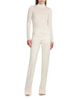 Wool-Silk Twill Tailored Pants