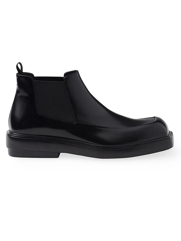 Brushed Leather Chelsea Boots