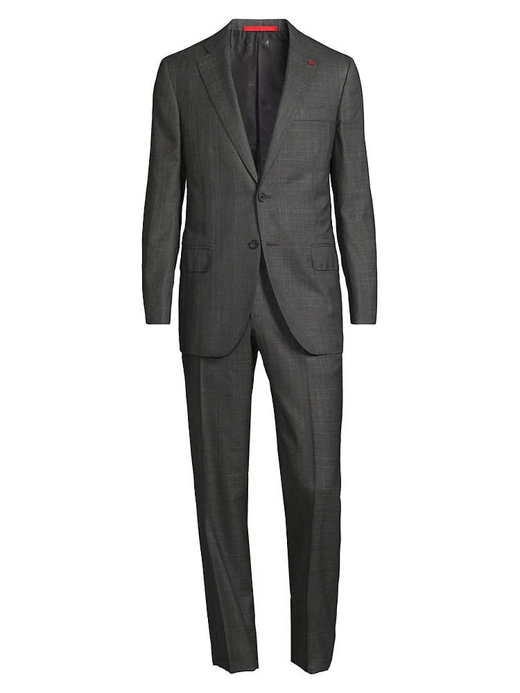 Check Wool Single-Breasted Suit