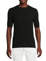 Rib And Links Silk T-Shirt