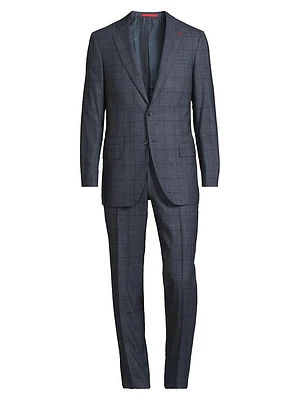 Mouliné Comfort Check Stretch Wool Suit