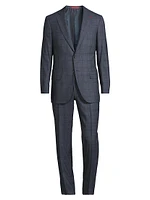 Mouliné Comfort Check Stretch Wool Suit