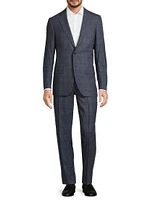 Mouliné Comfort Check Stretch Wool Suit