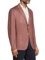 Cashmere-Silk Piqué Jersey Blazer