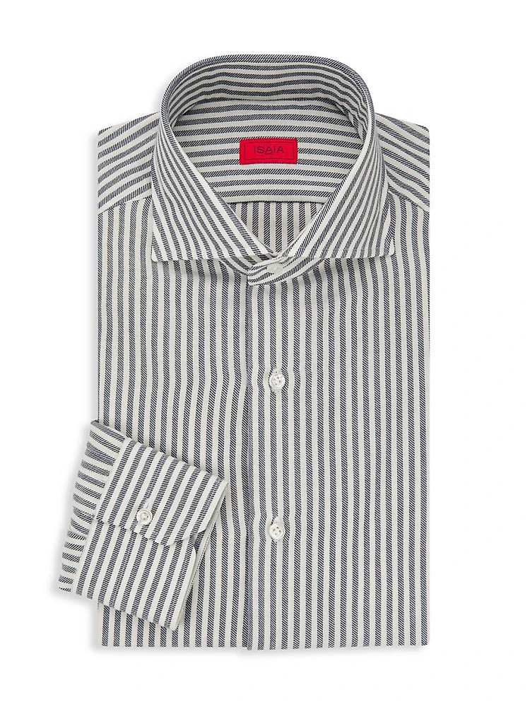 Striped Cotton-Blend Dress Shirt