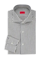 Striped Cotton-Blend Dress Shirt