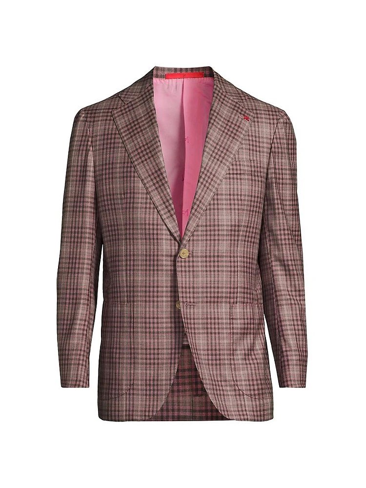 Check Wool Two-Button Blazer