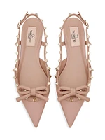 Rockstud Bow Slingback Ballerinas