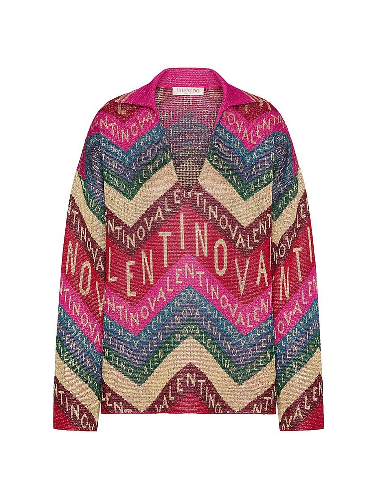 Valentino Chevron Lurex Sweater