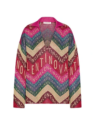 Valentino Chevron Lurex Sweater