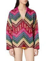 Valentino Chevron Lurex Sweater