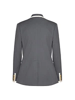 Double-Breasted Jacket in Stretch Cotton Canvas